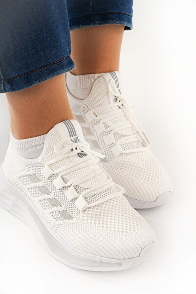 Babetty Unisex Orthopedic Light Sole Striped Detail Lace-Up Knitwear Casual Sports Shoes Breathable