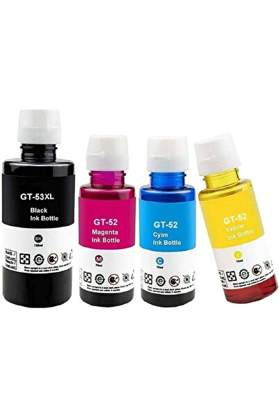 Propart Set de 4 Flacone Rezerva Cerneala GT53XL Negru 135 ml GT52 Albastru, ...