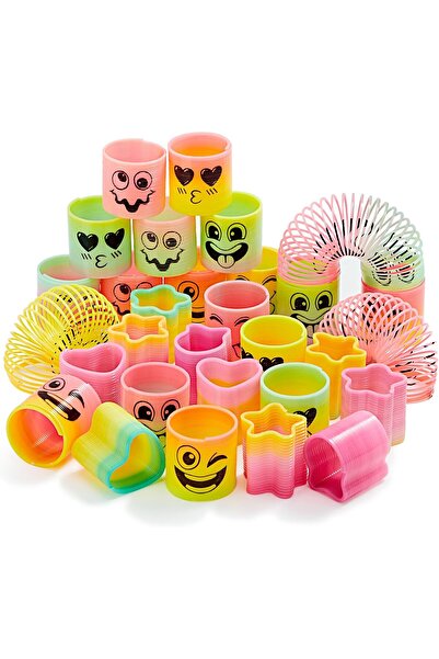 JOYIN Rainbow Spring Party Gift Set - 30 Small Plastic Spring Fidget Toys by
