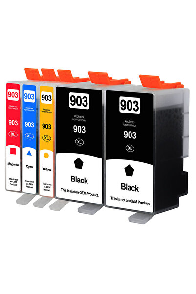Propart Set de 5 Cartuse inkjet 903XL, Negru, Albastru, Rosu, Galben, 5600 Pagini Multicolor HP OfficeJet Pr