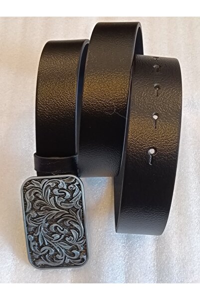 Butik Tülin حزام كاوبوي أصلي للجنسين من جلد العجل الأصلي بنمط أوراق الشجر بال...