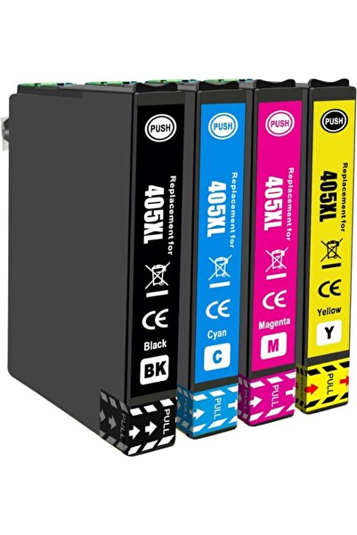 Propart Set of 4 Inkjet Cartridges T405XL Black, Blue, Red, Yellow 79 ml 4000...