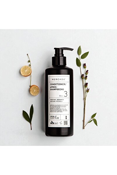 Mercada بلسم منقي ومهدئ أسود رقم 3 سعة 380 مل - بلسم للشعر بخلاصة البرغموت والباتشولي