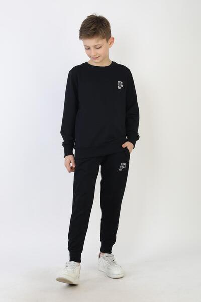 NEW YEAR FİT İki İplik Ba Printed Boys' Set