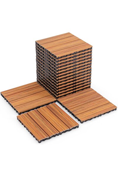 genric بلاط أرضيات خشبي متشابك من خشب الأكاسيا من ون دي كور، مقاس 30×30 سم - ...