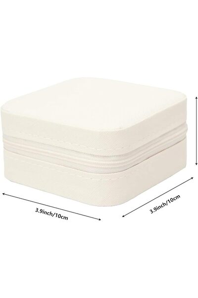VENDIX Small Jewelry Box - Portable Ring, Necklace, Earring and Bracelet Organizer (10x10 cm)
