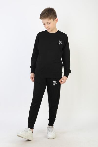 NEW YEAR FİT İki İplik Ba Printed Boys' Set