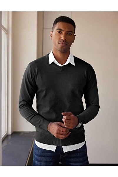 youknitwear you Shaun 100% Cotton V-Neck Knitwear Sweater