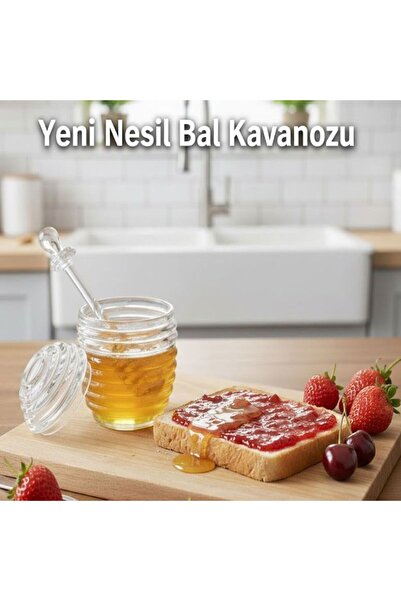 Saint Belisama Concept 3-Piece Crystal Jar with Hive-Shaped Spoon, Honey and Jam Jar, New Generation Honey, Jam Jar