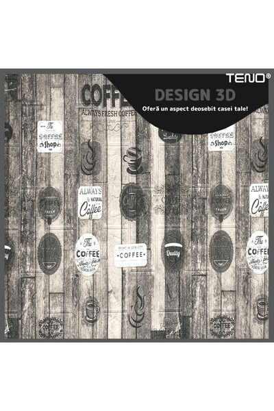 Teno Set 10x Tapet 3D Teno®, Coffee, suprafata acoperire 4.9 mp, autoadeziv, perete/tavan, 70x70 cm, maro