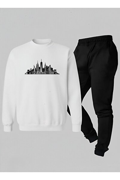 LORVEX Set pentru copii cu guler rotund (Swea tricou - Trening) Imprimat CITY...