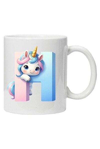 CRD PRINT Personalized mug with initial and unicorn - Letter H