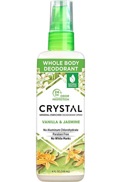 CRYSTAL Essence Mineral Deodorant Spray, Vanilla & Jasmine Scent, 4 fl oz, Unisex