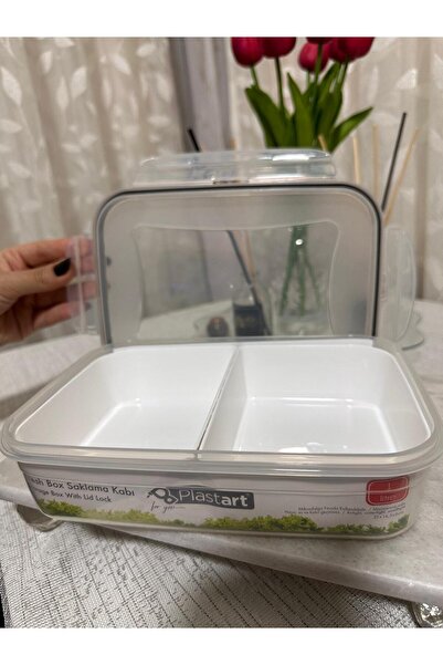 Plastard 2-Compartment Microwaveable Fresh Box Storage Container with Vacuum Lid