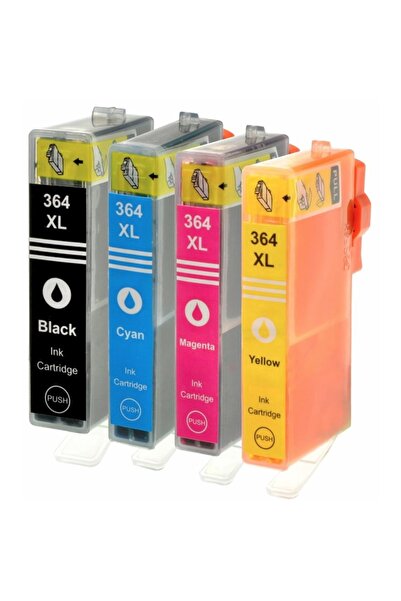 Propart Set of 4 Ink Cartridges H364XLBK, Black 30 ml, Blue, Red, Yellow 18 ml Compatible HP Photosm