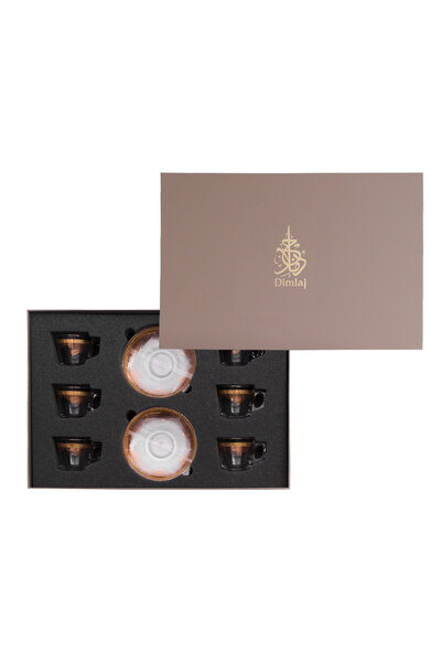 Dimlaj Selena Glass Coffee Set CB/12-Gold