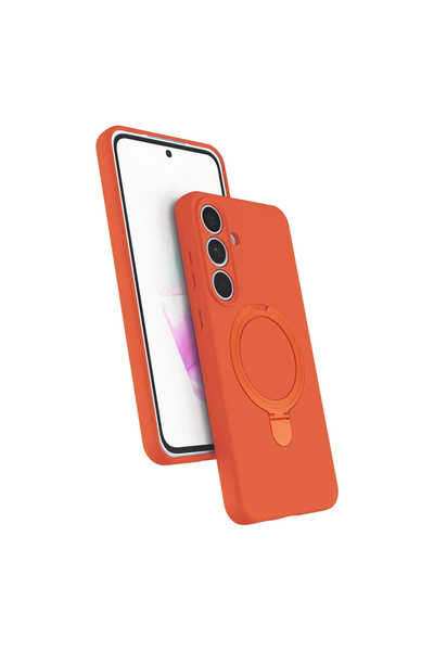 eco port غطاء سامسونج جالاكسي S24 Fe ريجال مع حامل ماج سيف - برتقالي
