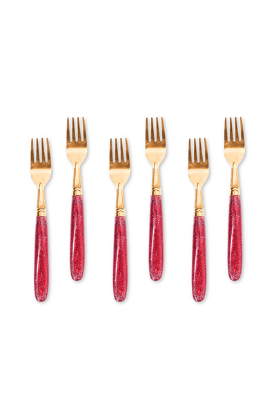 Generic Set of 4 shiny handle forks