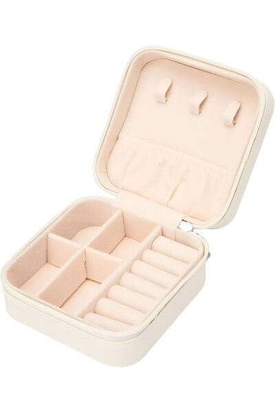 VENDIX Small Jewelry Box - Portable Ring, Necklace, Earring and Bracelet Organizer (10x10 cm)