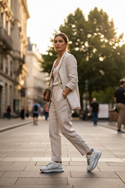 dehaine Women's causal sneakers made of eco-leather in pre-washed colors, R01