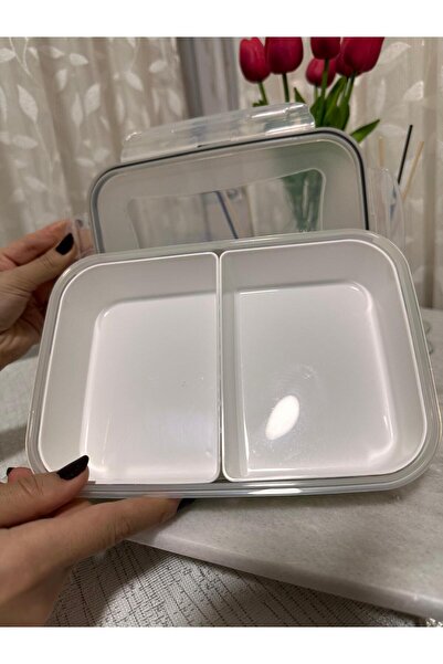 Plastard 2-Compartment Microwaveable Fresh Box Storage Container with Vacuum Lid