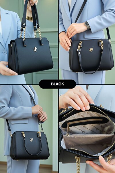 POLO CLUB Polo pentru femei cu bretea crossbody compartimente cu lanț detaliat lung și geantă de mână 4040 (23x19 CM)