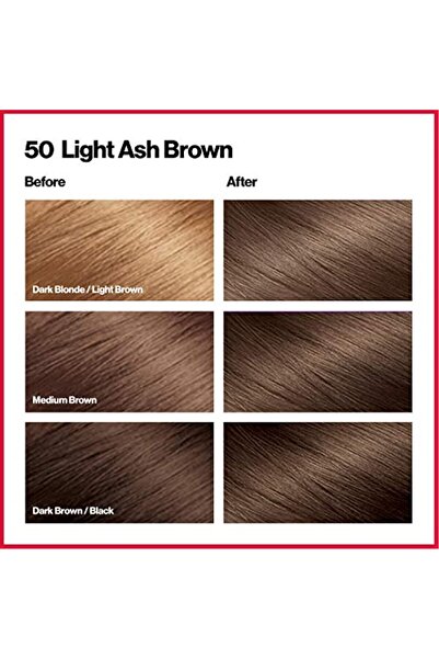 Revlon ColorSilk Permanent Hair Color, 50 Light Ash Brown