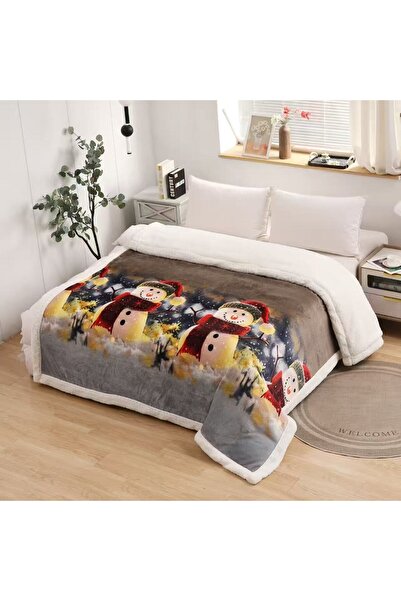 Inovius Fluffy blanket cocolino with fur, Christmas pattern, 200x230 - LIM187