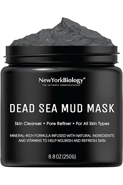 New York Biology قناع طين البحر الميت للوجه والجسم - مُنقّي للمسام بجودة المنتجعات الصحية