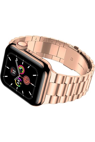 lnkoo iiteeology Stainless Steel Replacement Band for Apple Watch (38/40/41/42/44/45mm) - Rose Gold