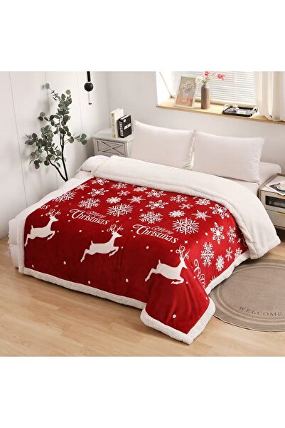 Inovius Fluffy blanket cocolino with fur, Christmas pattern, 200x230 - LIM189