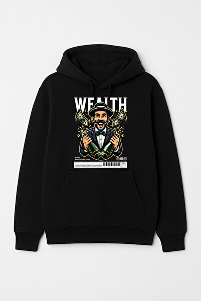 CALKARCOLLECTION سويت شيرت (هودي) للجنسين من Wealth Champagne بغطاء رأس