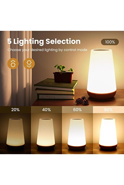 Generic GKC I Touch Lamp — Portable USB Rechargeable Bedside Lamp, 5 Warm White Levels & 13 RGB Colors