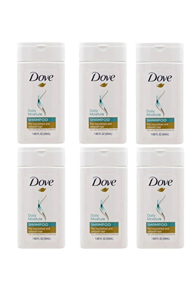 Dove 6 pieces of daily moisturizing shampoo, 50 ml each