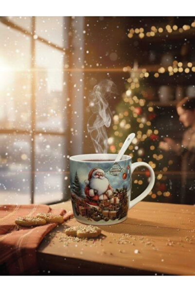 toganstore Yılbaşı Temalı Noel Baba Baskılı Kupa 3'lü Hediyelik Set