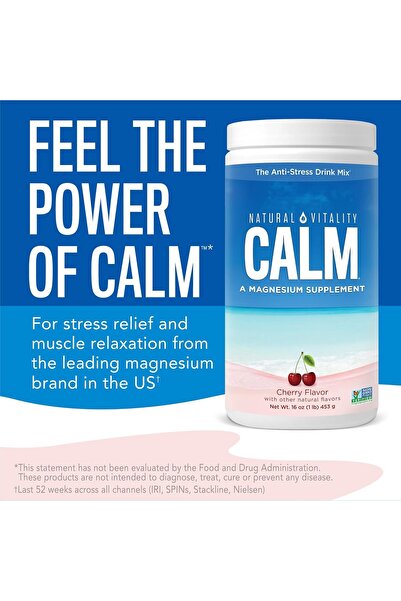 Natural Vitality CALM Anti-Stress Magnesium Powder, Cherry Flavor, 8 oz