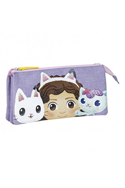 Gabby's Dollhouse Penar cu 3 compartimente, fără umplutură, Gabby's Cats, 22 ...