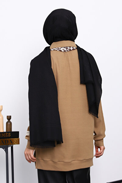 İmajButik Camel Tunic with Scarf Detail on the Collar