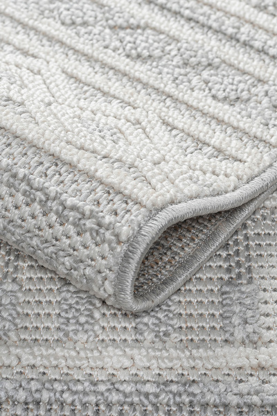 Loomina Home Loft Gri Doğal Görünümlü Bohem Bukle Loop Jüt Tabanlı Halı Kilim