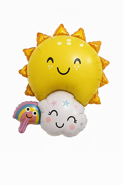 Behind party store بالونات فويل على شكل الشمس والسحاب وقوس قزح، زينة لأعياد الميلاد، ديكور للحفلات