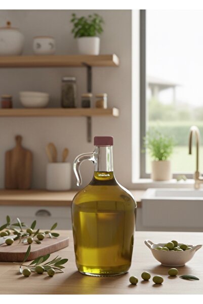 abnturk Galon Cam Şişe 1.5 Litre Plastik Kapaklı Dayanıklı Saklama Cam Şişesi...