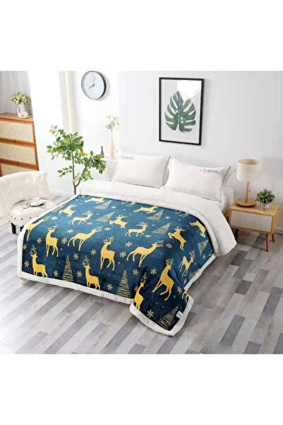 Inovius Fluffy blanket cocolino with fur, Christmas pattern, 200x230 - LIM183