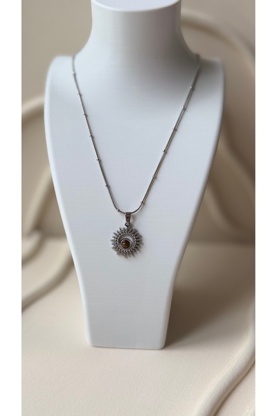 Egomera قلادة شمسية من الفولاذ 316L بتصميم عتيق