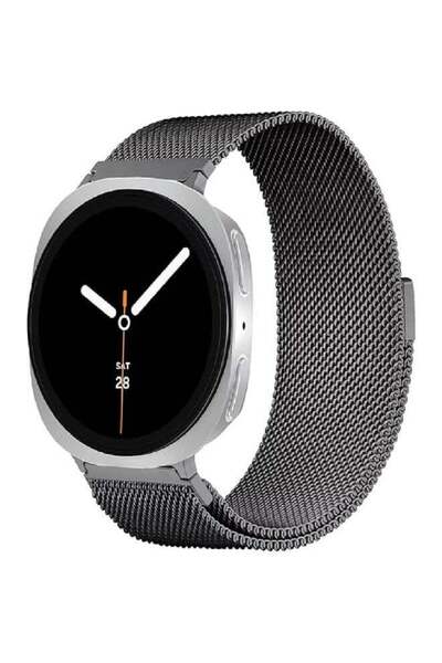 HYX سوار مغناطيسي شبكي معدني لساعة سامسونج جالاكسي 8 (40/44/46 مم) - أسود