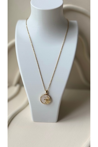 Egomera قلادة الشمس المطلية بالمينا البيضاء 316L