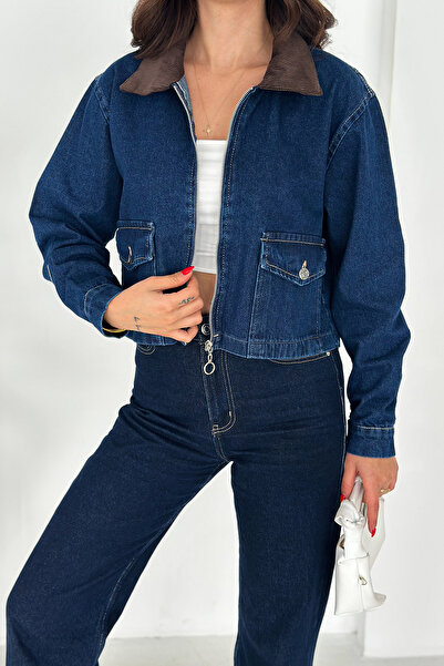Noa Noa Жіноча джинсова куртка з капюшоном і застібкою-блискавкою – Retro Core