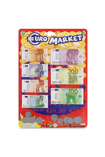 OEM Set de joacă cu bancnote și monede euro, 71 de piese, vârsta 4+