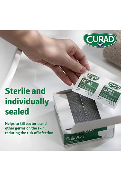 Curad Thick Alcohol Prep Pads, 400 Pack (4 x 100) - Medline