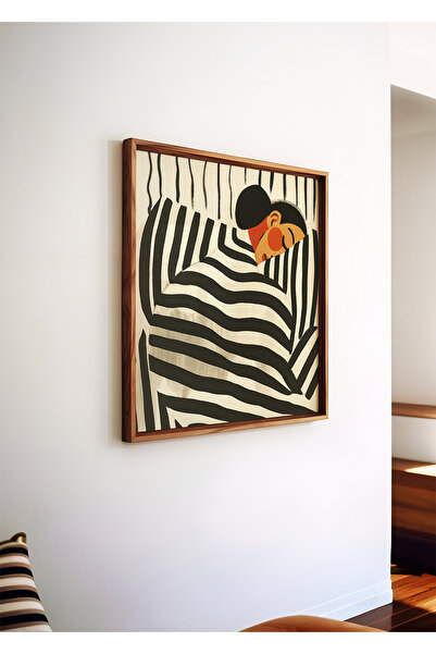 ARTHOUSECOLLECTIVE Striped Embrace – Colecția de artă abstractă – Poster pătr...