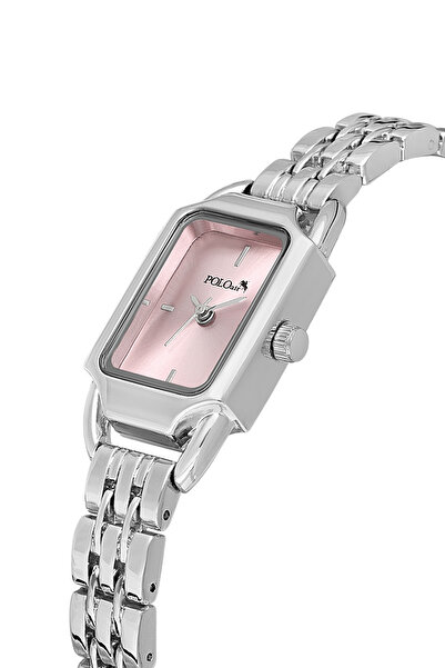 Polo Air Vintage Women's Wristwatch Zircon Stone Baguette Bracelet Combination Silver Pink Color Pl-1563B3